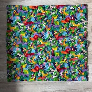 Handmade VTG Colorful Baby Quilt Animals Animal Print Hand Tied Cheetah Leopard